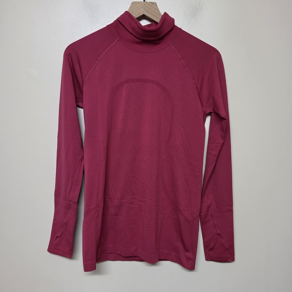 Lululemon Swiftly Speed 2.0 Turtleneck Long Sleeve Size 8‎ Berry Pink Outdoors